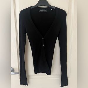 DOLCE & GABBANA Black Ribbed Cardigan